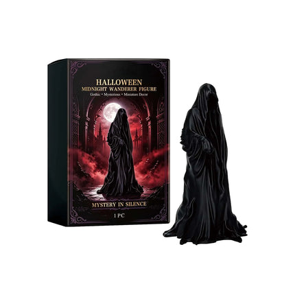 🌑Halloween Midnight Wanderer Figurine Gothic Faceless Cloak Decor Statue✨