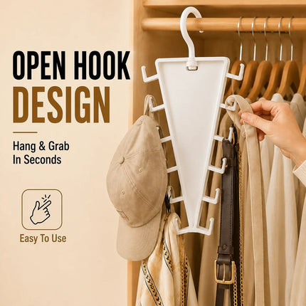📍 12-Hook V-Shaped Closet Organizer – Save Space & Keep Accessories Tidy