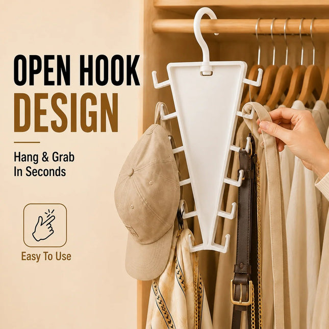 📍 12-Hook V-Shaped Closet Organizer – Save Space & Keep Accessories Tidy
