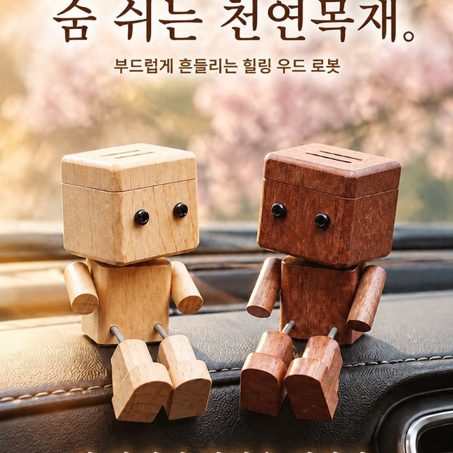 창의적인 우드맨 자동차 방향제 소품