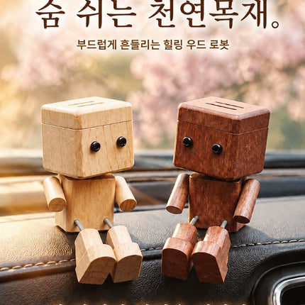 창의적인 우드맨 자동차 방향제 소품