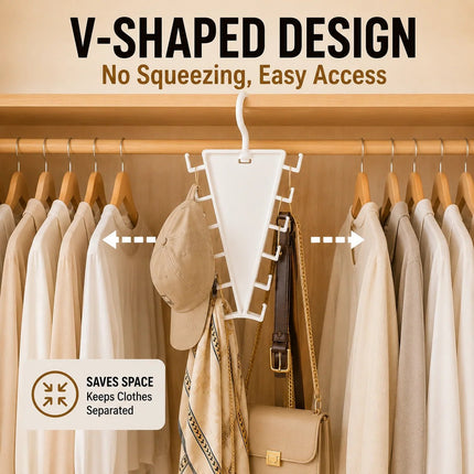 📍 12-Hook V-Shaped Closet Organizer – Save Space & Keep Accessories Tidy