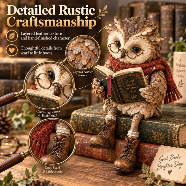 🦉📚Reading Owl Figurine Decorative Ornaments