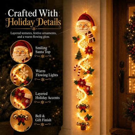 🎄Lighted Christmas Door Hanger | 6 Festive Designs with Warm Glow & Space-Saving Vertical Decor✨