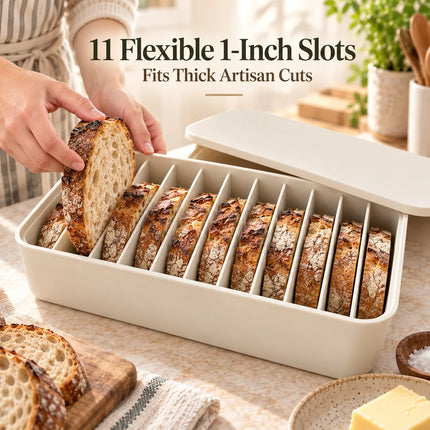 🍞 11-Slot Silicone Bread Freezer Box — Keep Sourdough Slices Separate ❄️