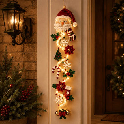 🎄Lighted Christmas Door Hanger | 6 Festive Designs with Warm Glow & Space-Saving Vertical Decor✨