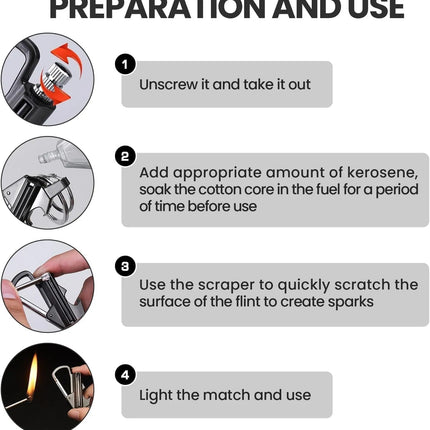 3-in-1 Permanent Match & Carabiner Keychain