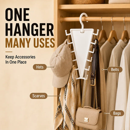 📍 12-Hook V-Shaped Closet Organizer – Save Space & Keep Accessories Tidy