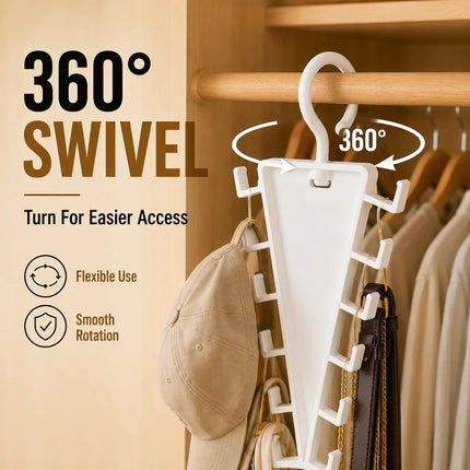 📍 12-Hook V-Shaped Closet Organizer – Save Space & Keep Accessories Tidy
